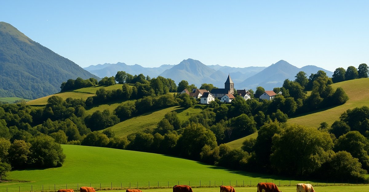 Paysage du Béarn avec collines, symbolisant la transformation HQSE-RSE ancrée dans le territoiire